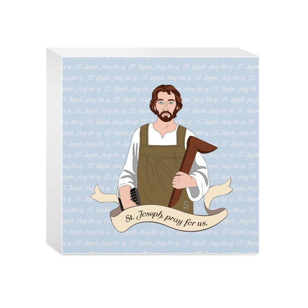 St. Joseph  5x5 Wood Block | Catholic Gifts & Decor-0