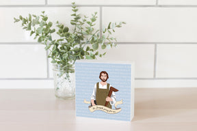 St. Joseph  5x5 Wood Block | Catholic Gifts & Decor-2