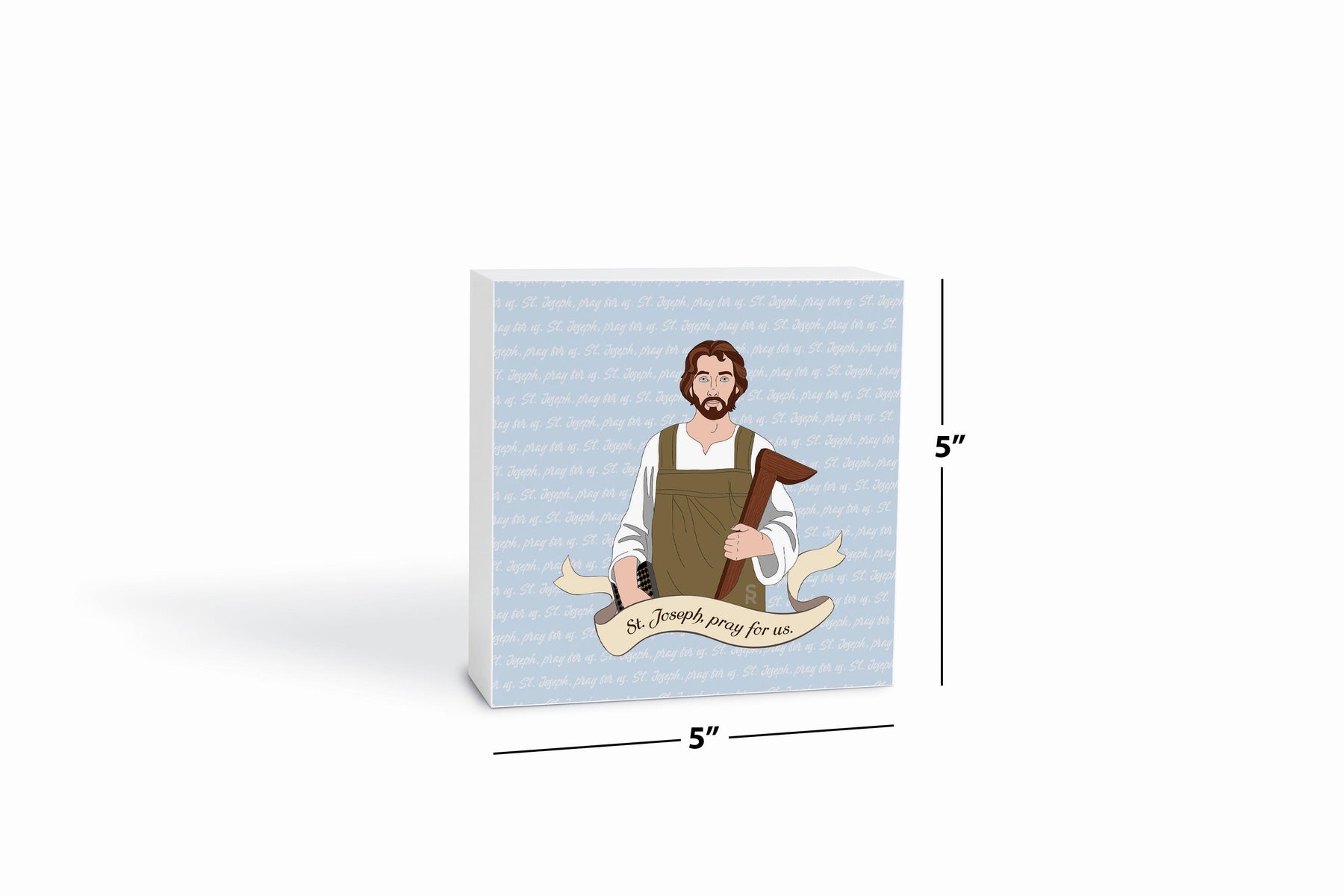 St. Joseph  5x5 Wood Block | Catholic Gifts & Decor-6