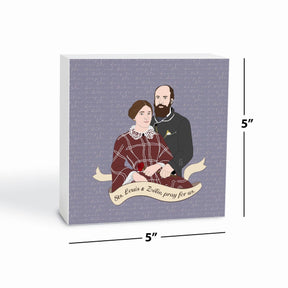 Sts. Louis & Zélie  5x5 Wood Block | Catholic Gifts & Decor-6