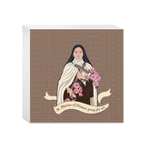 St. Thérèse of Lisieux 5x5 Wood Block | Catholic Gifts & Decor-0