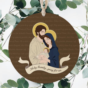 Holy Family  8" Hanging Sign | Catholic Gifts & Decor-3