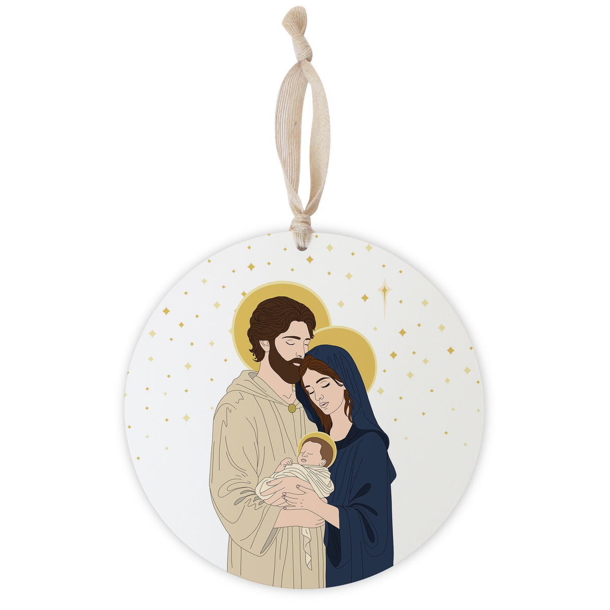 Holy Family 2 8" Hanging Sign | Catholic Gifts & Decor-0