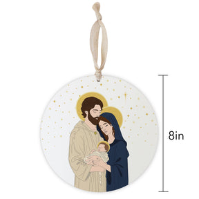 Holy Family 2 8" Hanging Sign | Catholic Gifts & Decor-1