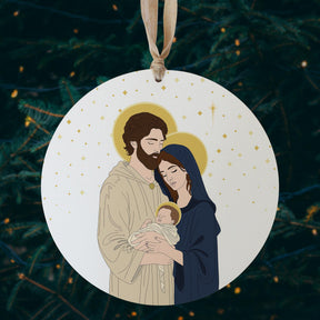 Holy Family 2 8" Hanging Sign | Catholic Gifts & Decor-2