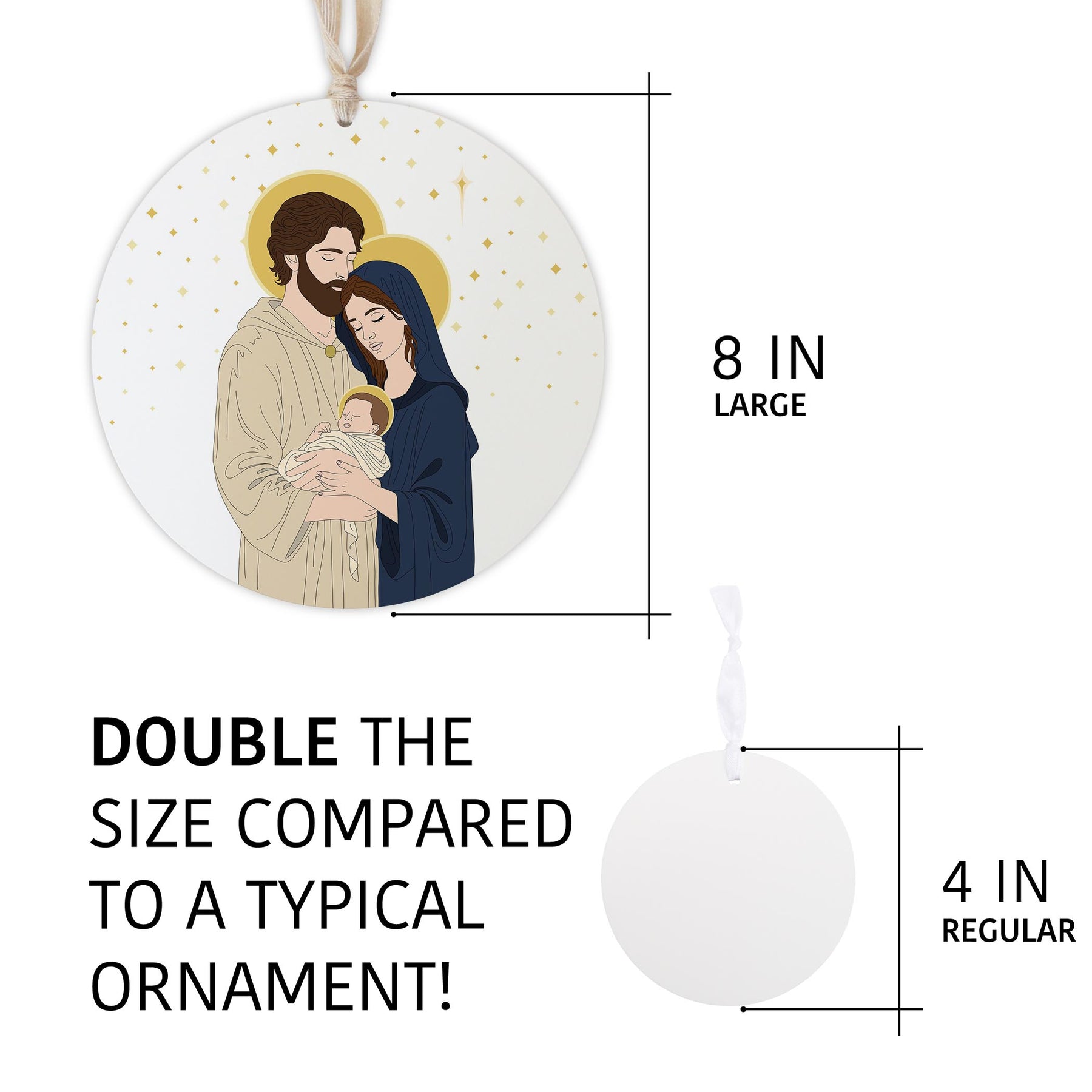 Holy Family 2 8" Hanging Sign | Catholic Gifts & Decor-5