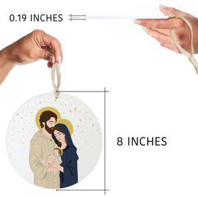 Holy Family 2 8" Hanging Sign | Catholic Gifts & Decor-6