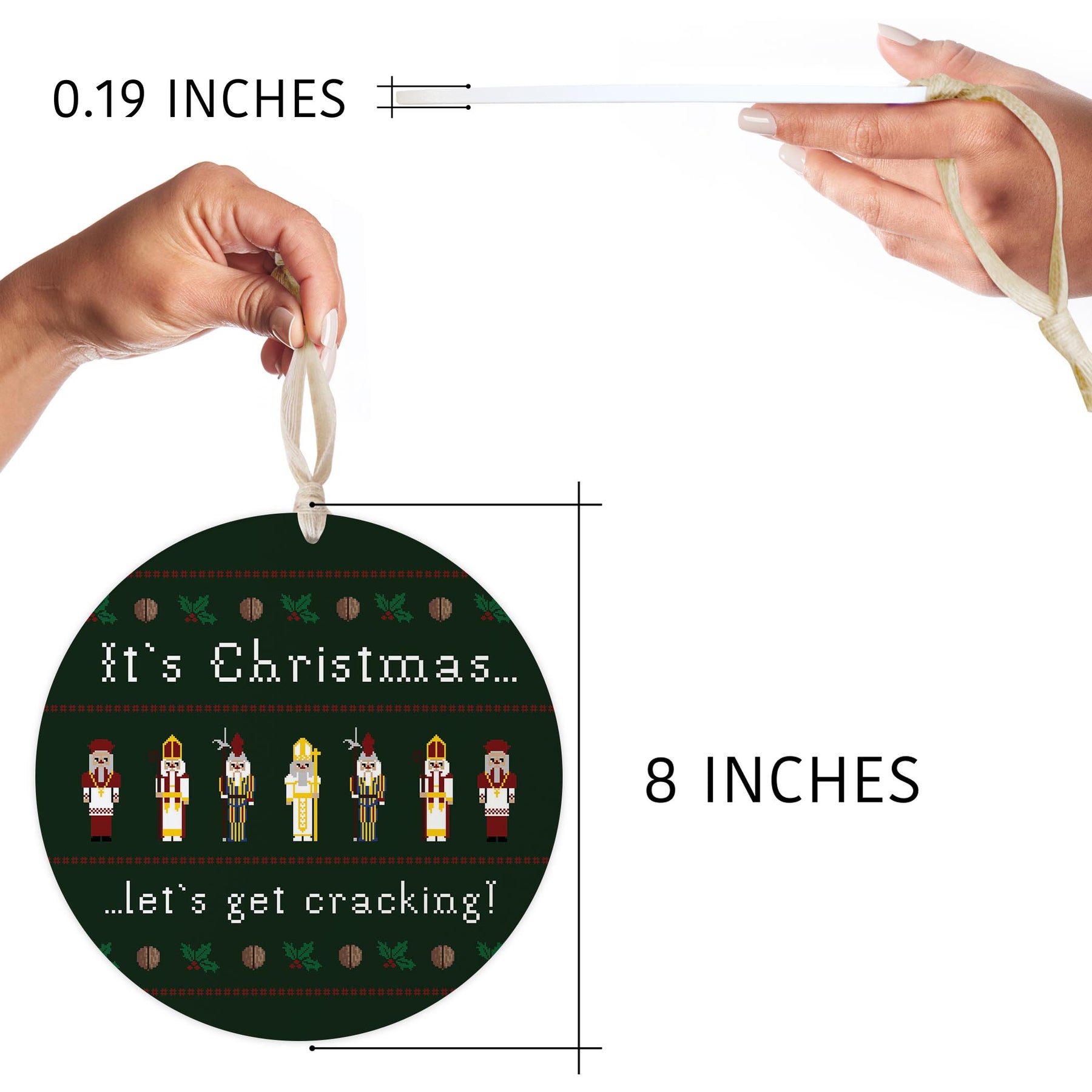 It's Christmas Let's Get Cracking 8" Hanging Sign | Catholic Gifts & Decor-6