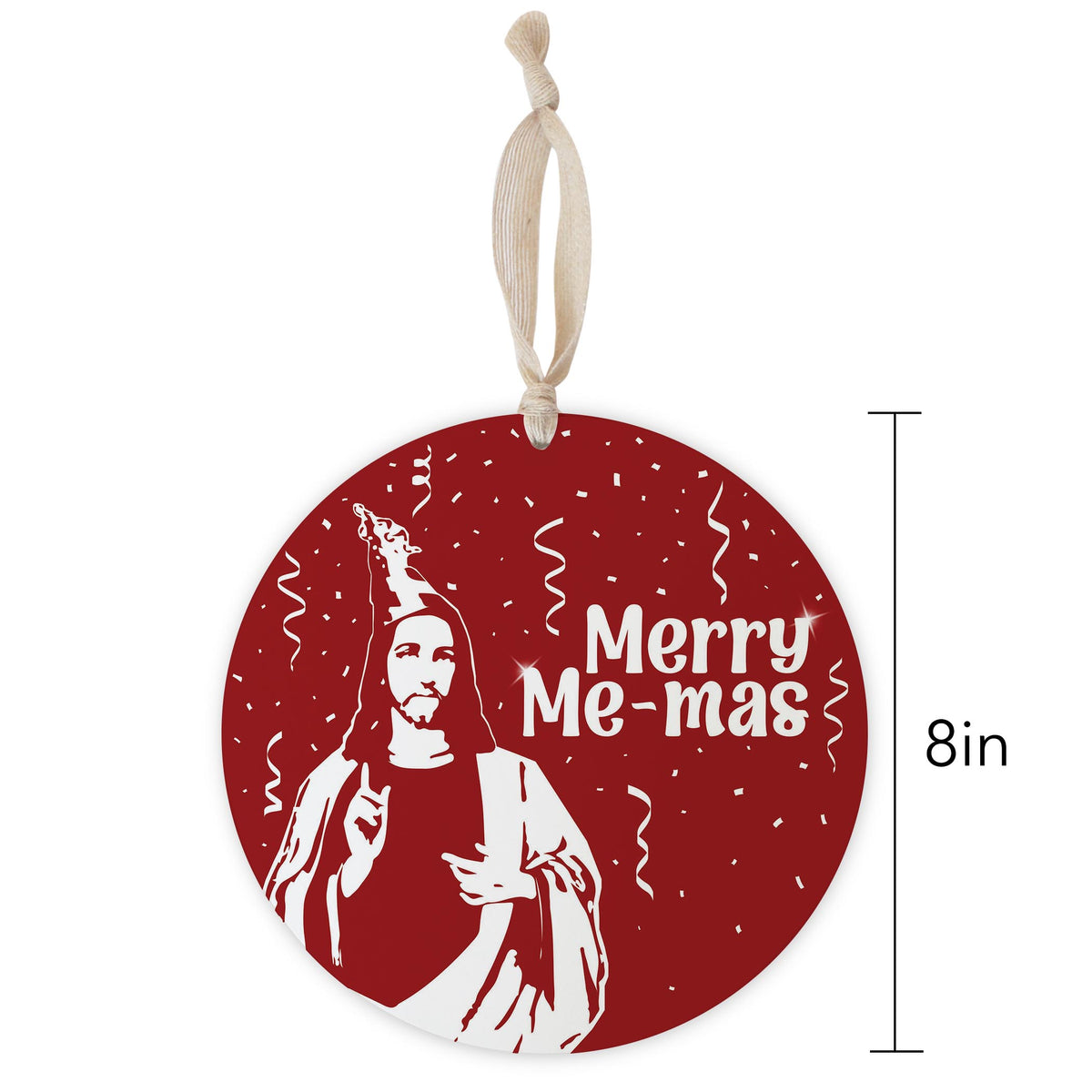 Merry Me-mas  8" Hanging Sign | Catholic Gifts & Decor-1