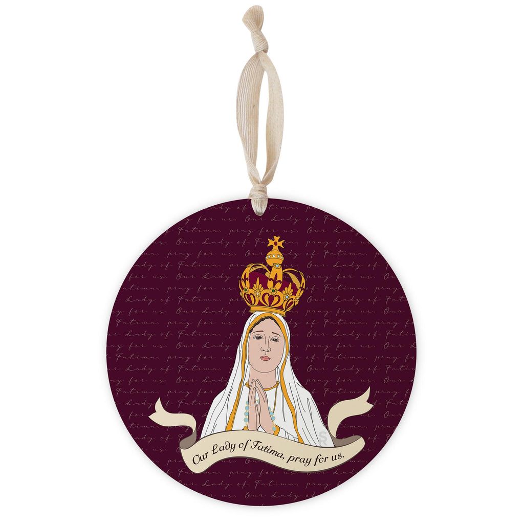 Our Lady of Fatima  8" Hanging Sign | Catholic Gifts & Decor-0