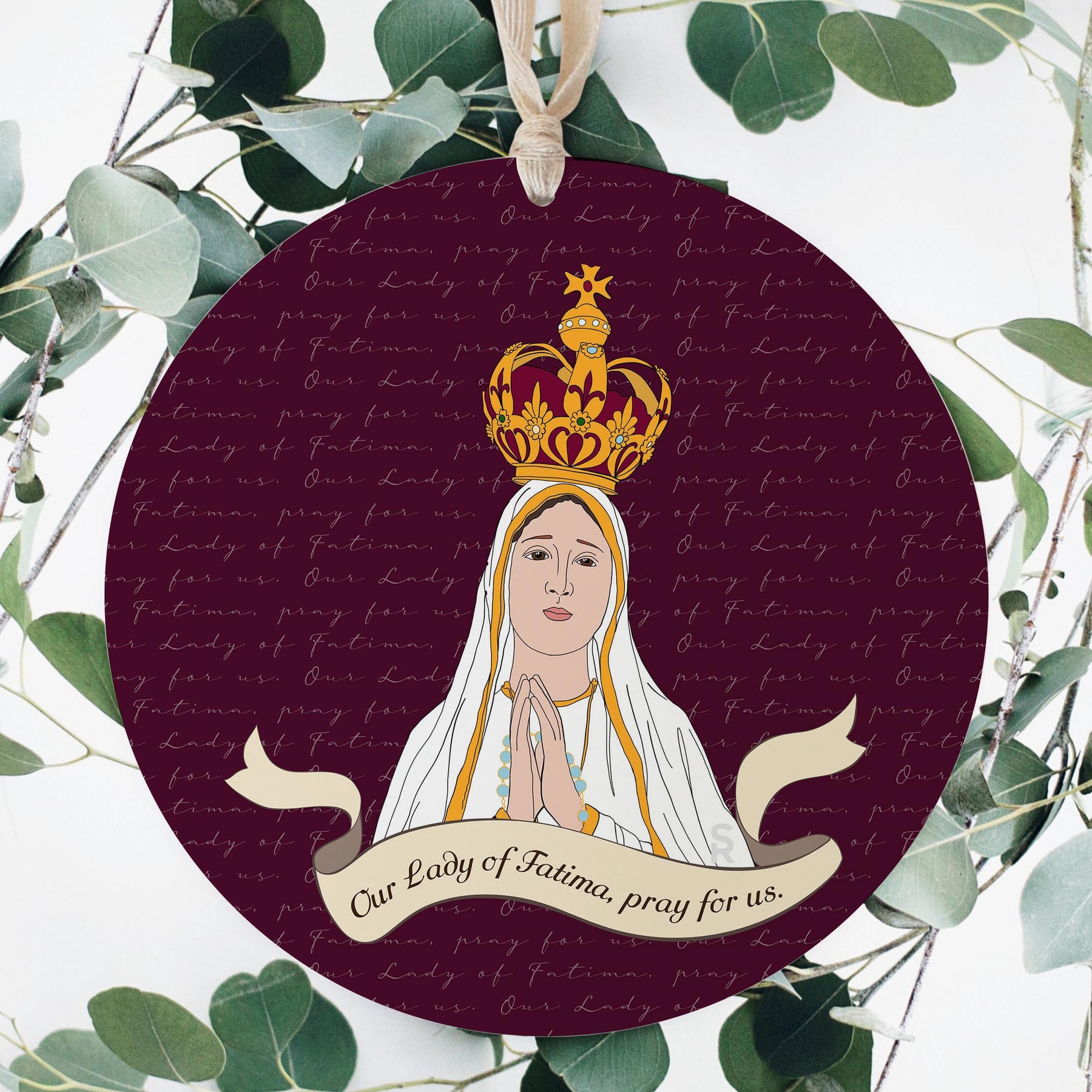 Our Lady of Fatima  8" Hanging Sign | Catholic Gifts & Decor-3