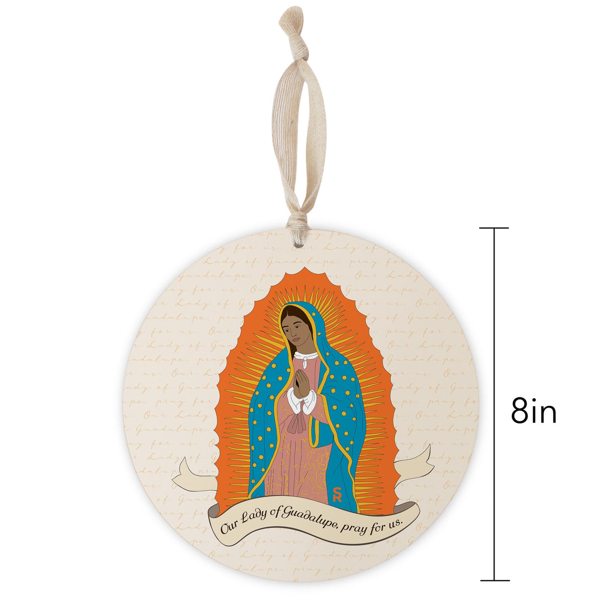 Our Lady of Guadalupe  8" Hanging Sign -1