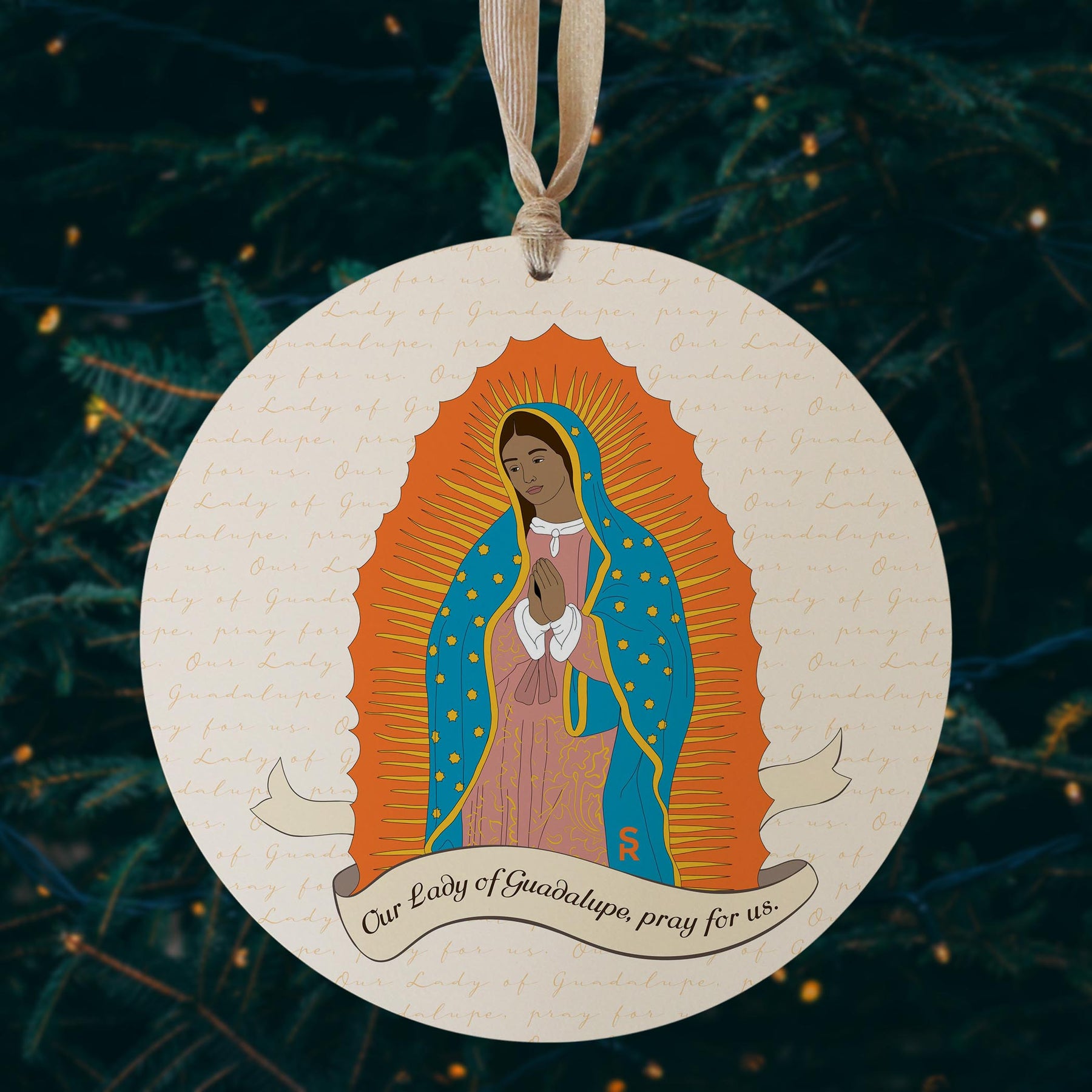 Our Lady of Guadalupe  8" Hanging Sign -2