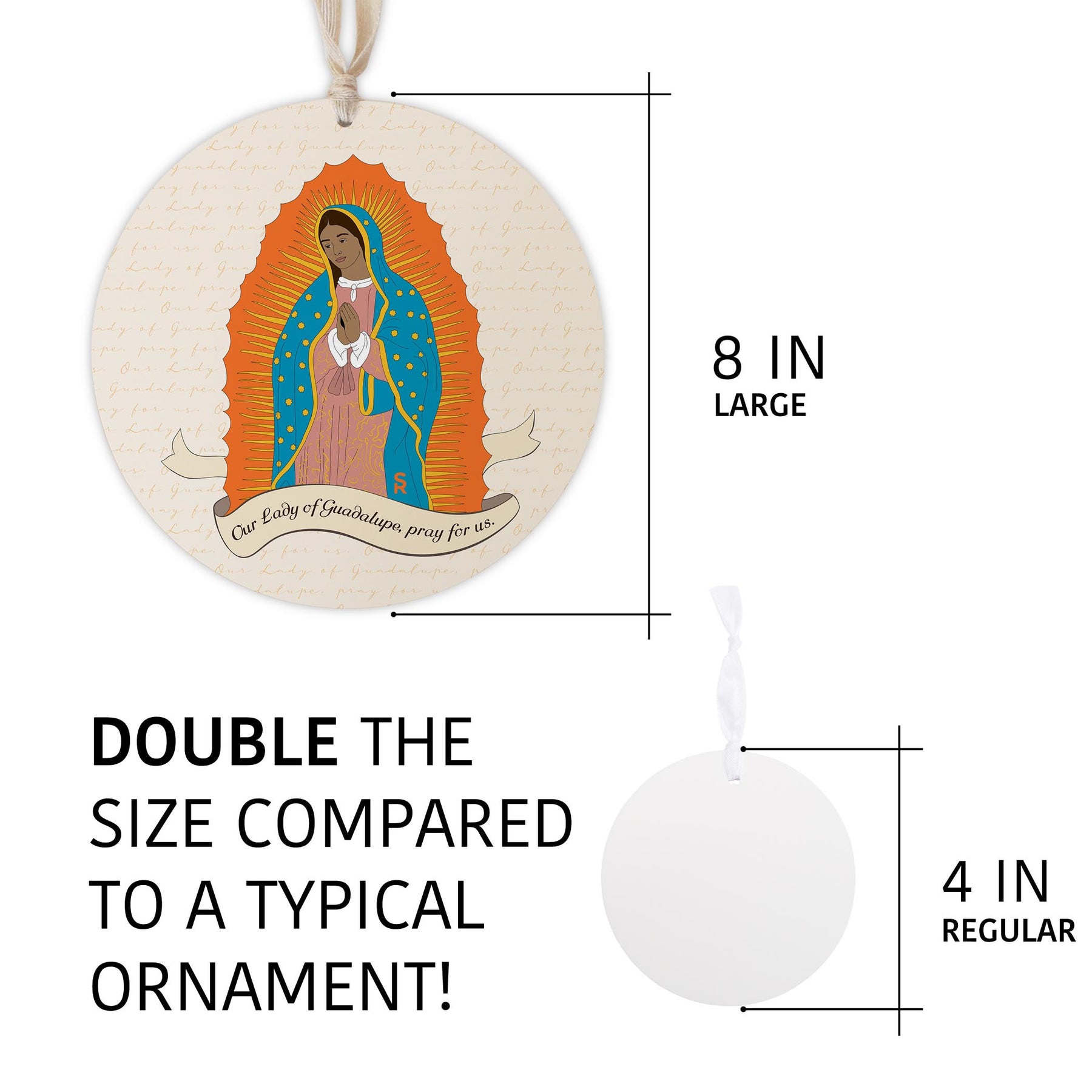 Our Lady of Guadalupe  8" Hanging Sign -5