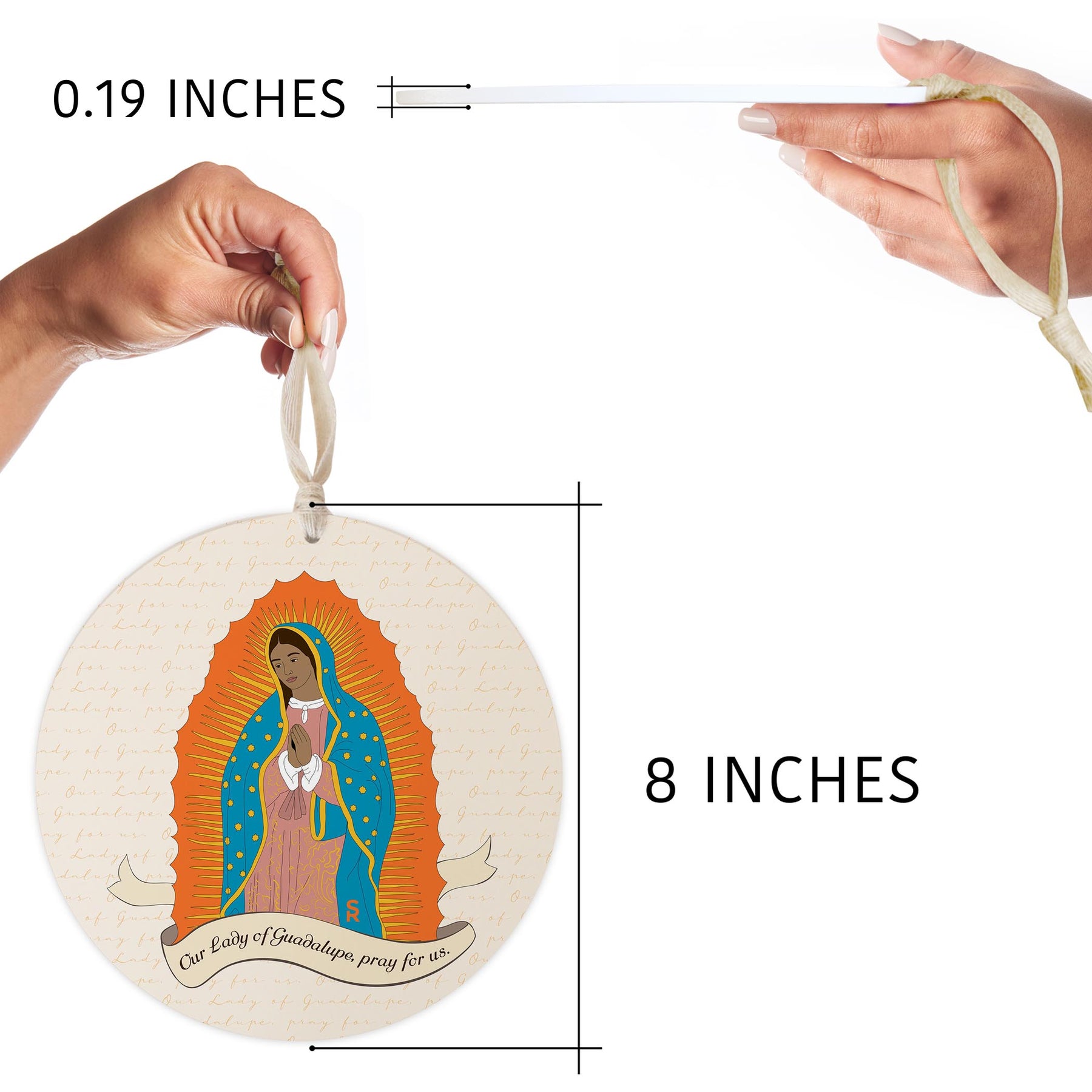 Our Lady of Guadalupe  8" Hanging Sign -6