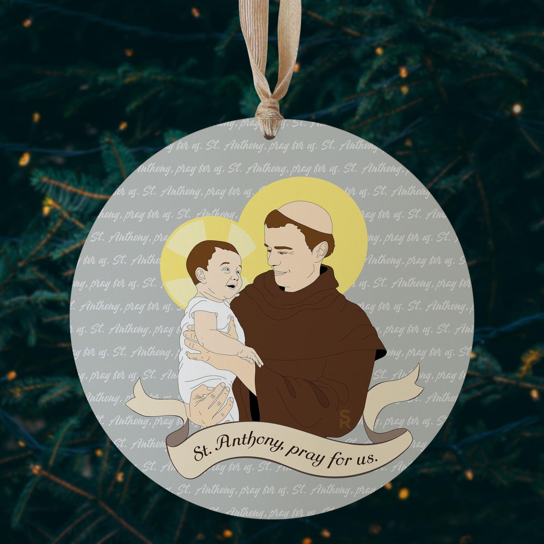 St. Anthony  8" Hanging Sign | Catholic Gifts & Decor-2