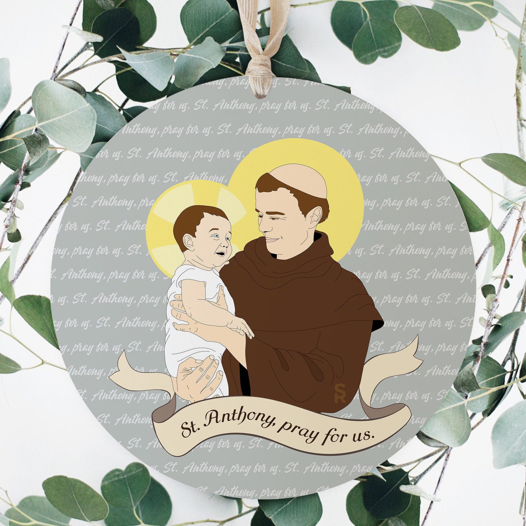 St. Anthony  8" Hanging Sign | Catholic Gifts & Decor-3