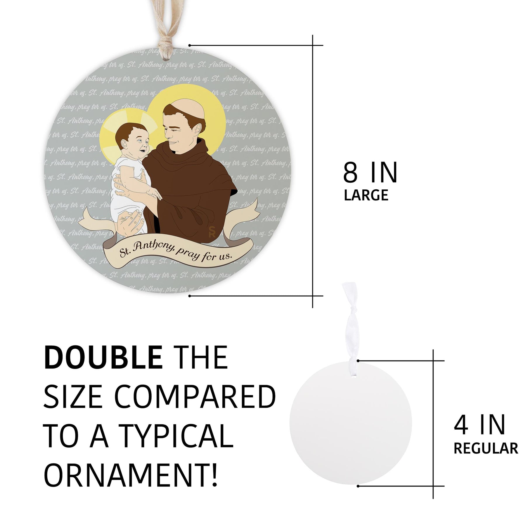 St. Anthony  8" Hanging Sign | Catholic Gifts & Decor-5