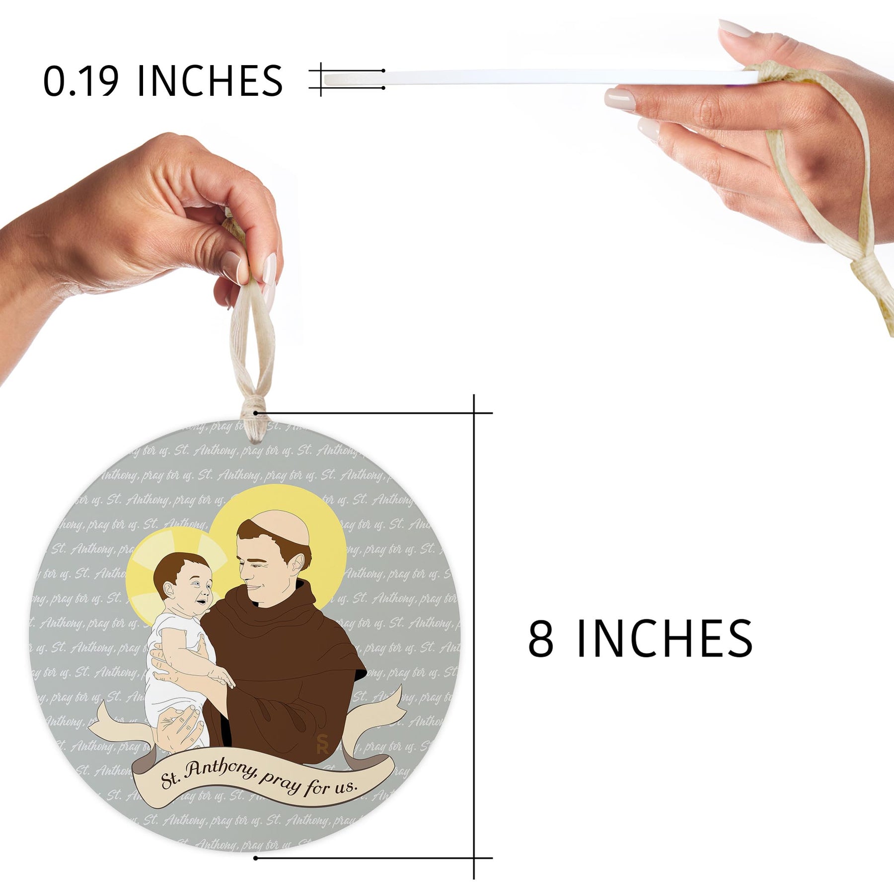 St. Anthony  8" Hanging Sign | Catholic Gifts & Decor-6