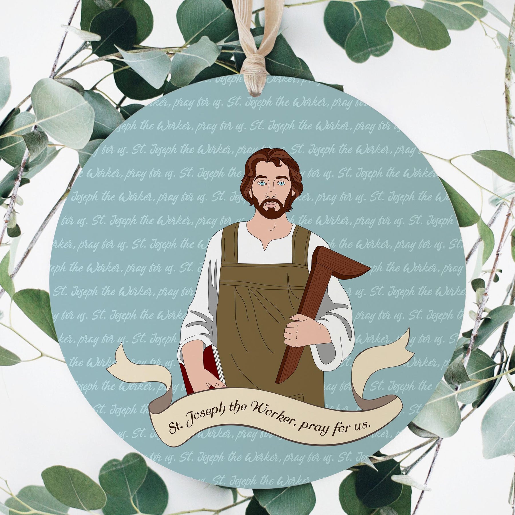 Stjosephtheworker 8" Hanging Sign | Catholic Gifts & Decor-3