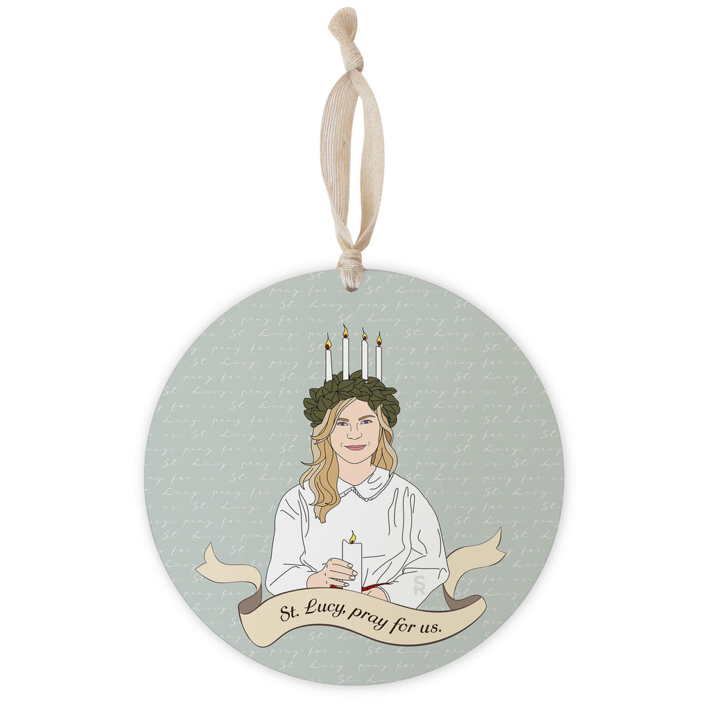 St. Lucy  8" Hanging Sign | Catholic Gifts & Decor-0