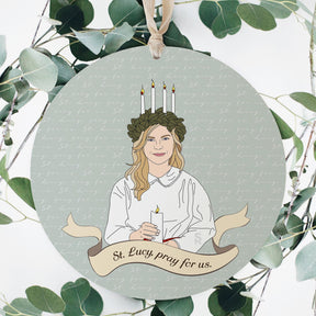 St. Lucy  8" Hanging Sign | Catholic Gifts & Decor-3