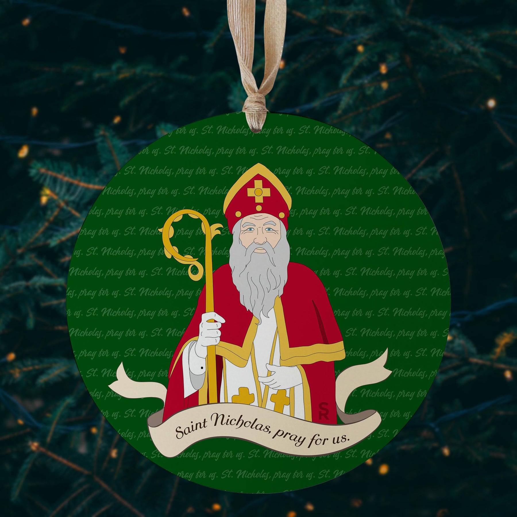 St. Nicholas 8" Hanging Sign | Catholic Gifts & Decor-2