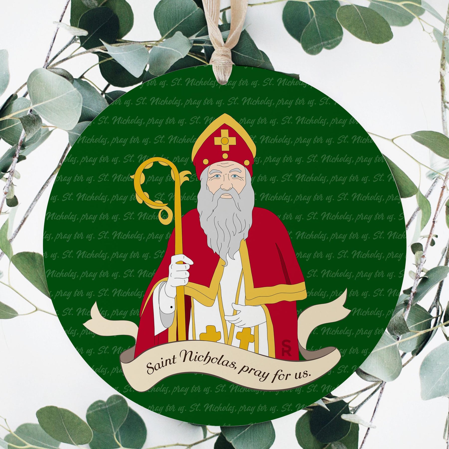 St. Nicholas 8" Hanging Sign | Catholic Gifts & Decor-3