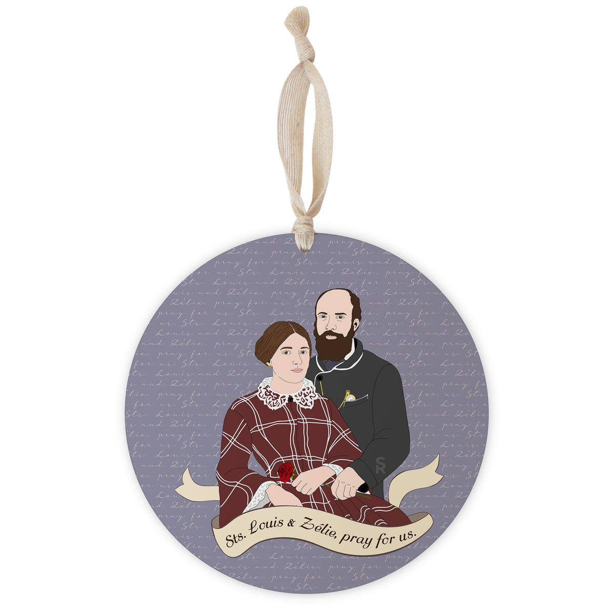 Sts. Louis & Zélie  8" Hanging Sign | Catholic Gifts & Decor-0