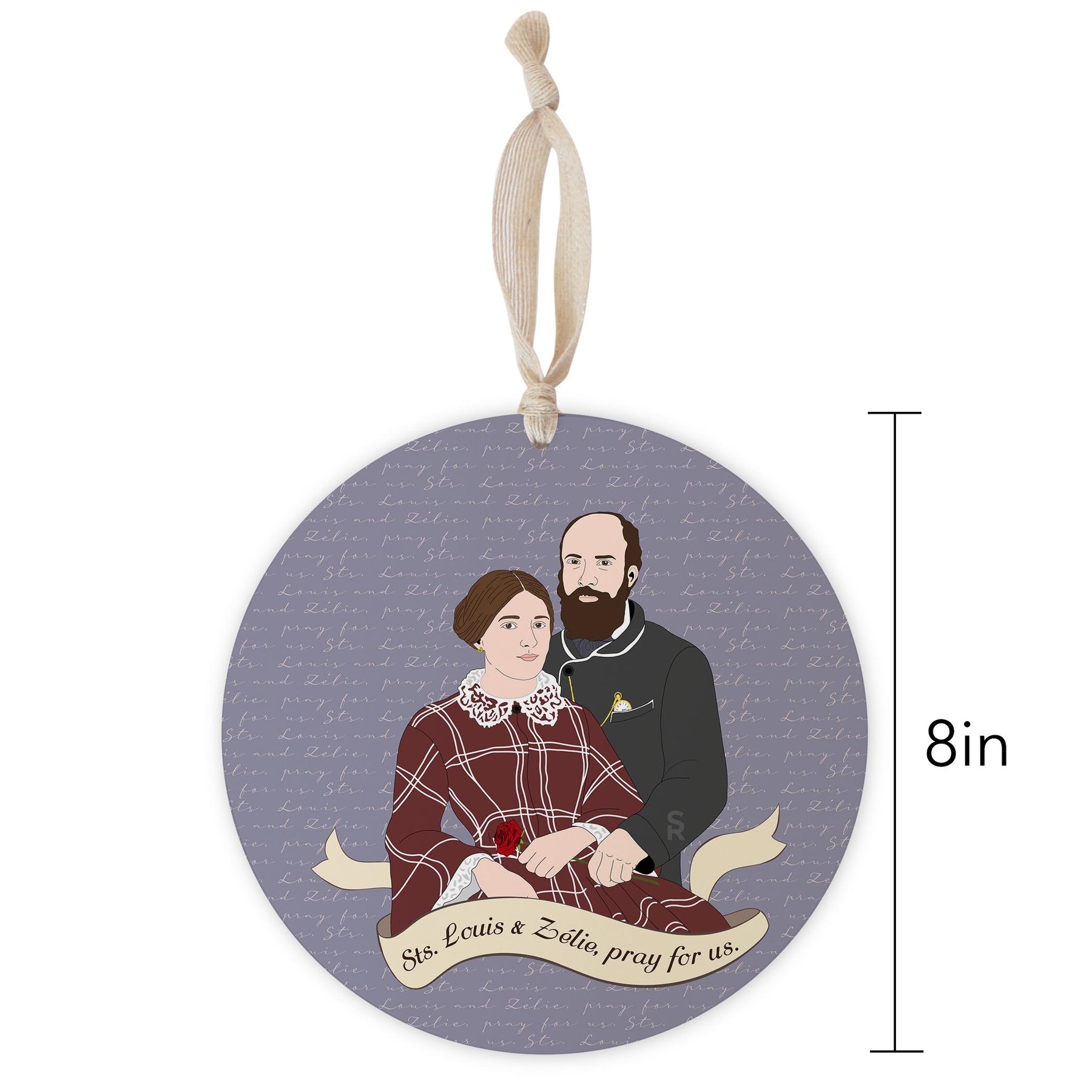 Sts. Louis & Zélie  8" Hanging Sign | Catholic Gifts & Decor-1