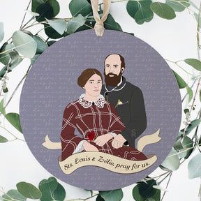 Sts. Louis & Zélie  8" Hanging Sign | Catholic Gifts & Decor-3