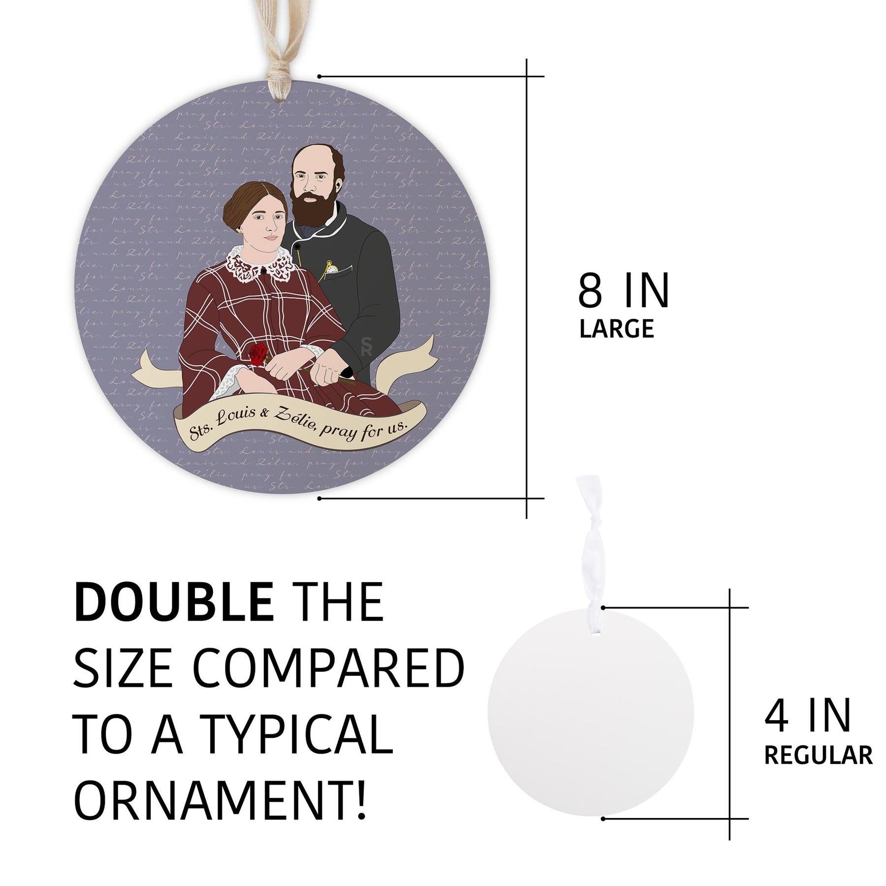 Sts. Louis & Zélie  8" Hanging Sign | Catholic Gifts & Decor-5