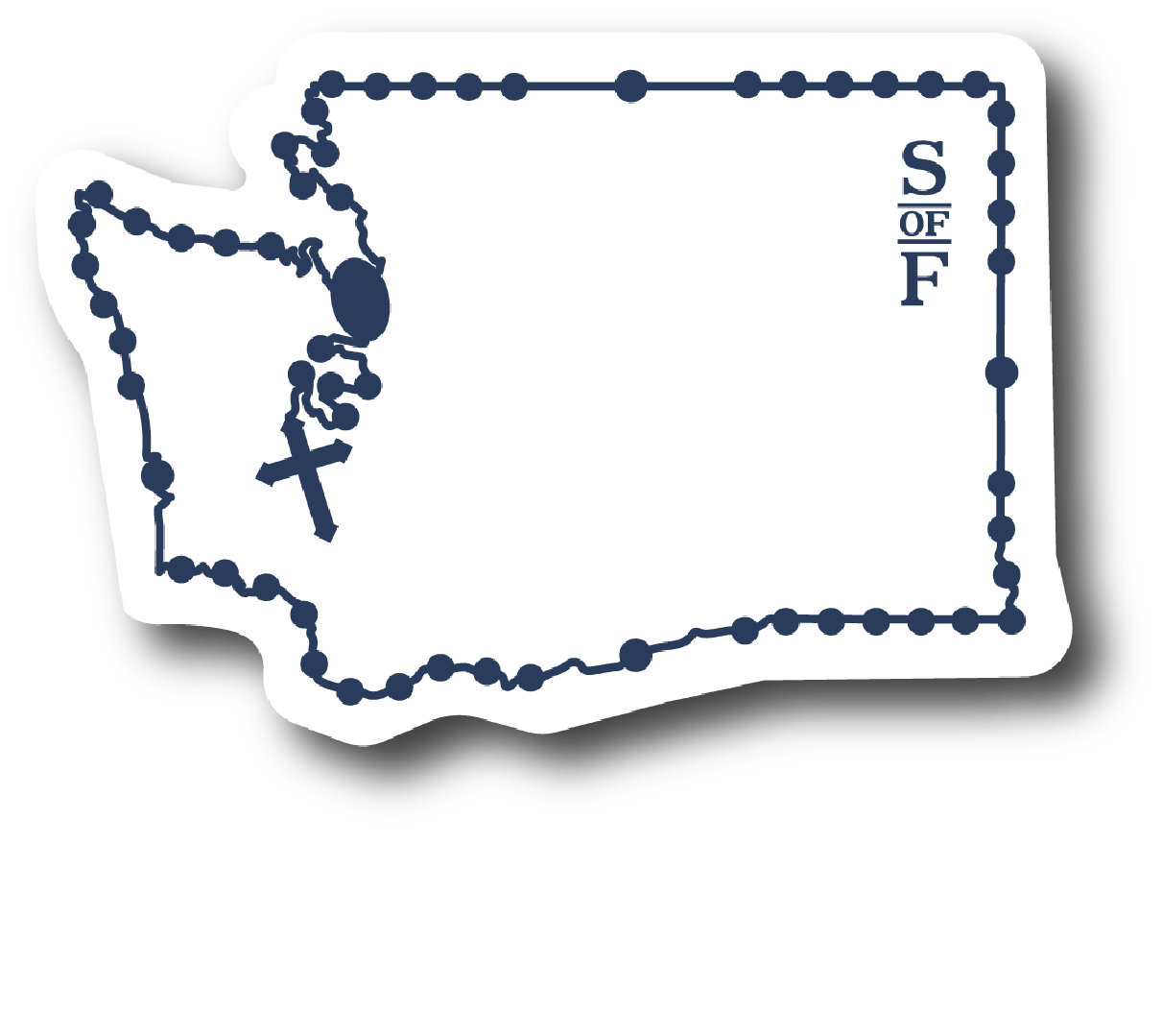 Washington Catholic Rosary vinyl sticker - States of Faith