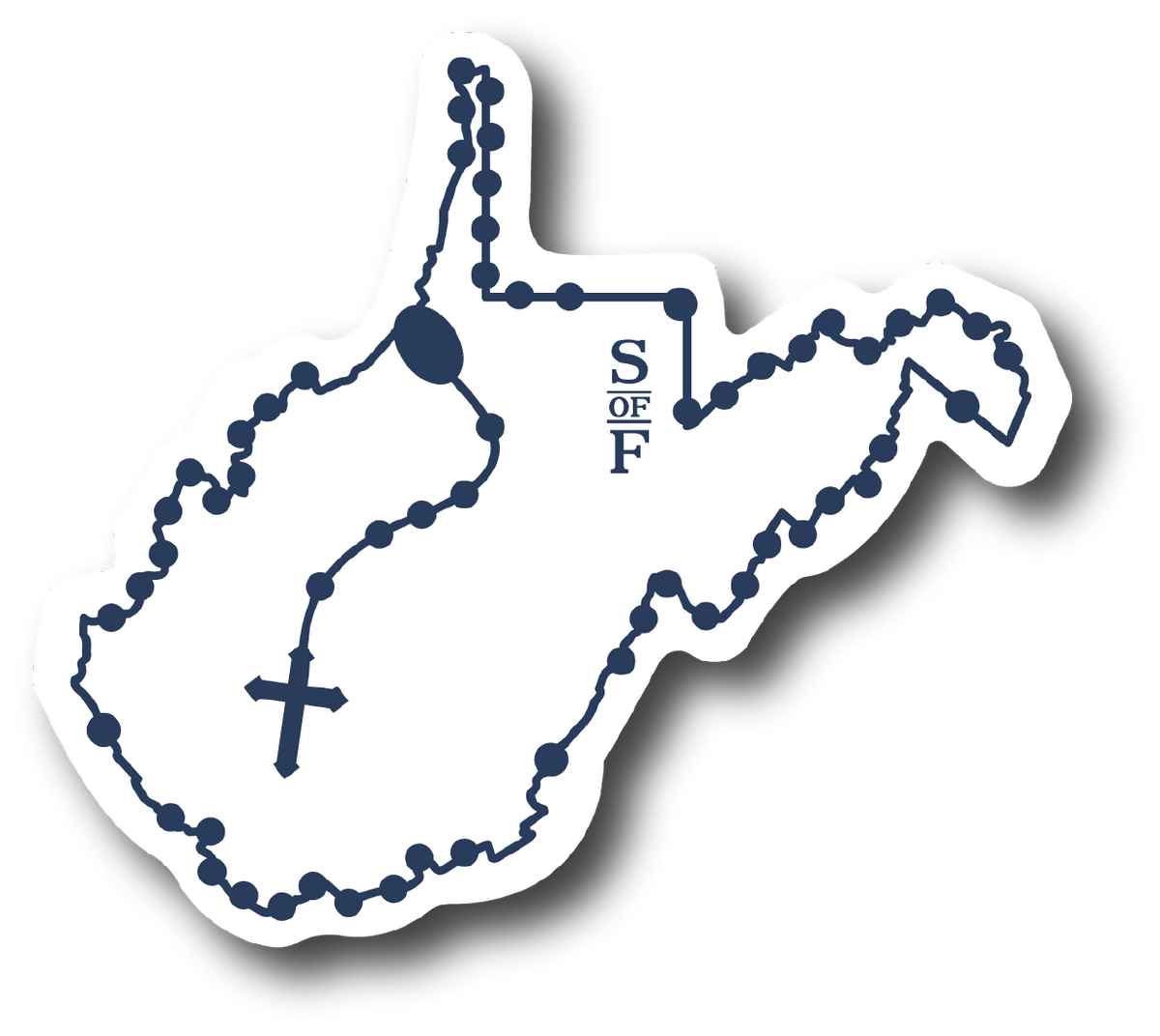 West Virginia Catholic Rosary Sticker