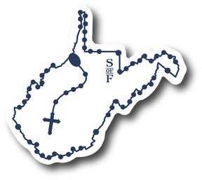 West Virginia Catholic Rosary Sticker