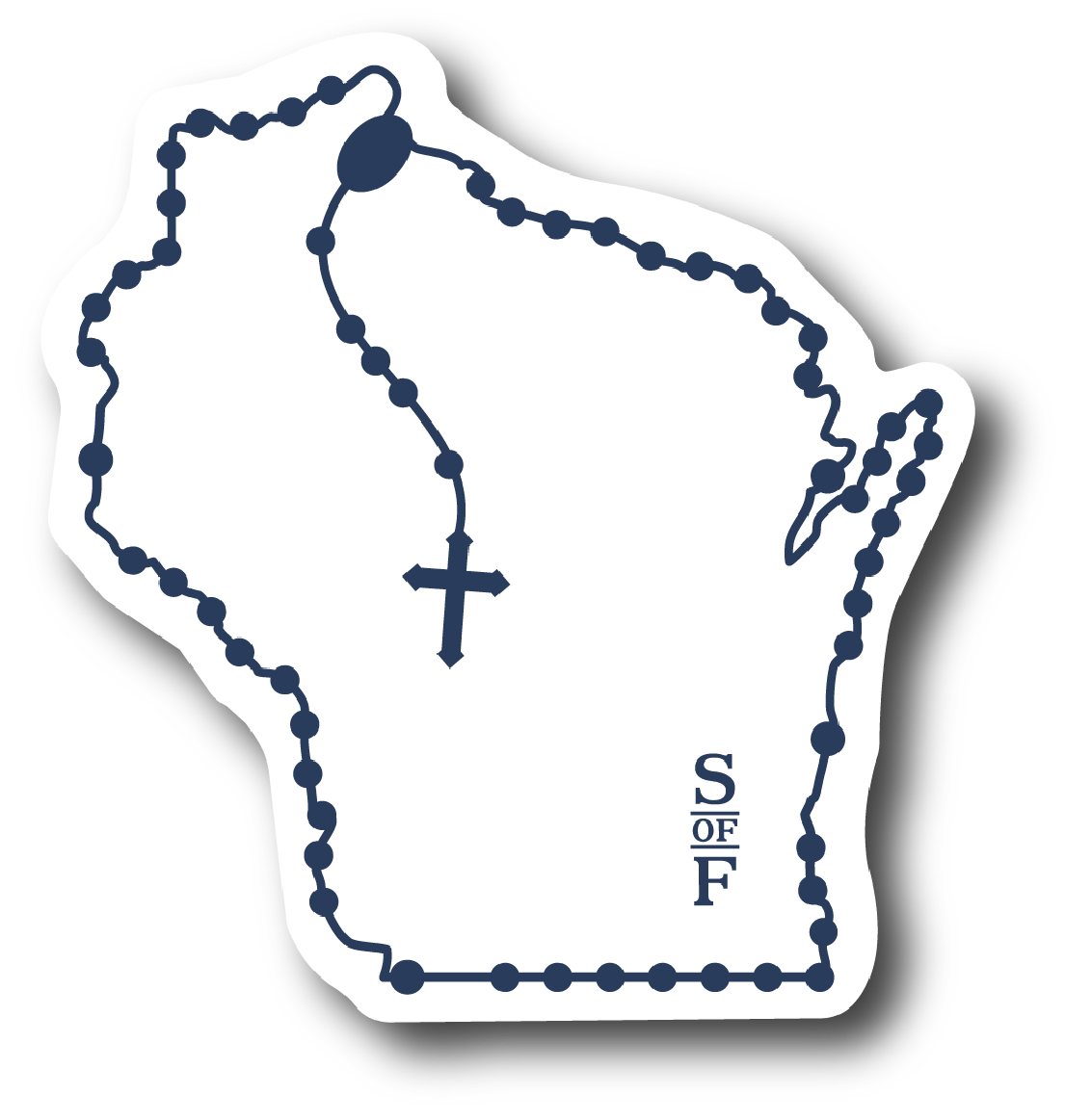Wisconsin Catholic Rosary vinyl sticker - States of Faith