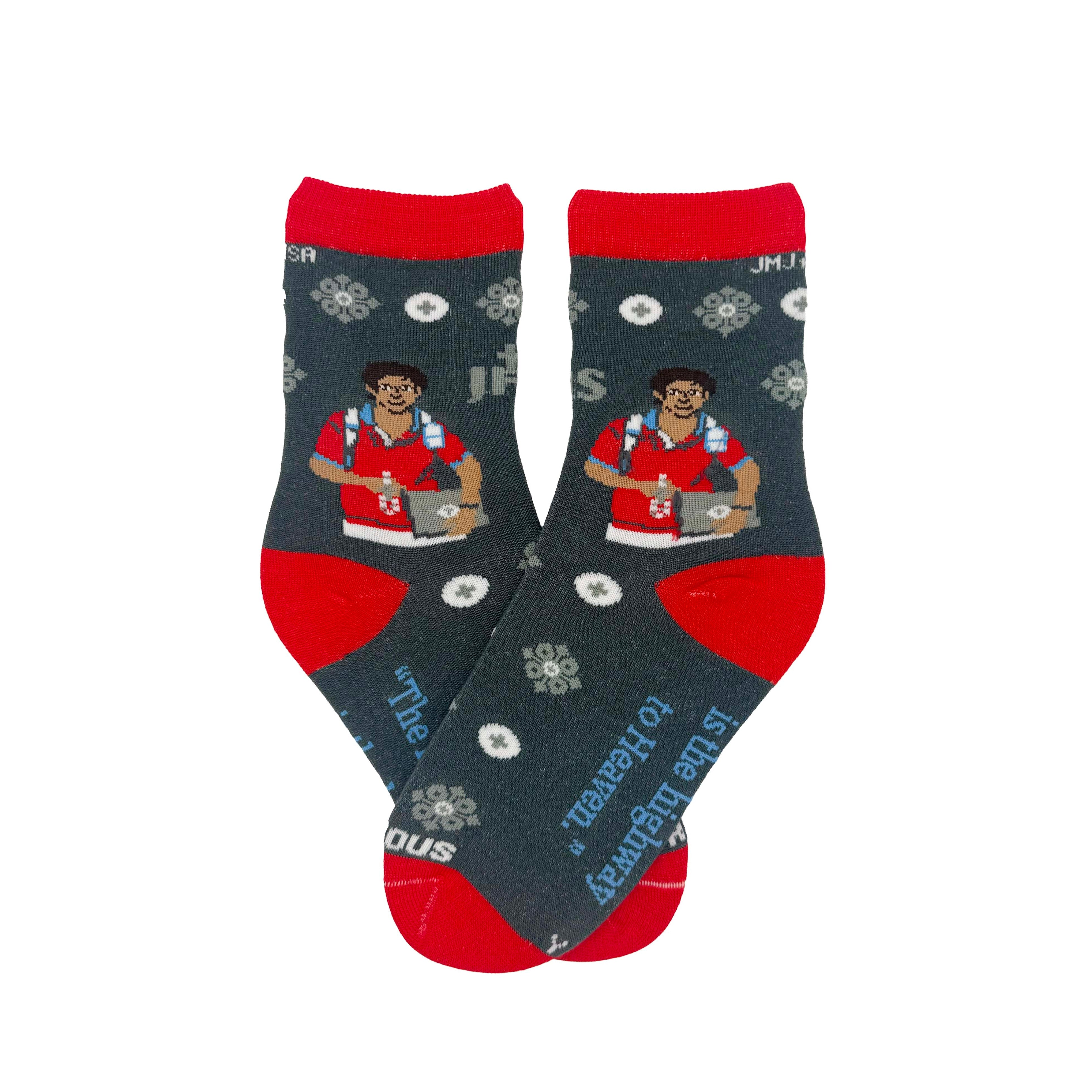 St. Carlo Acutis Eucharist Kids Socks