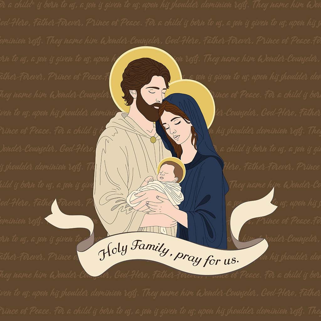 Holy Family  5x5 Wood Block | Catholic Gifts & Decor-7