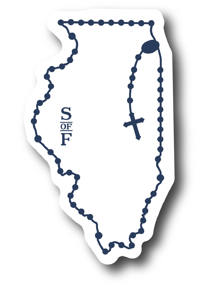 Illinois Catholic Rosary vinyl sticker - States of Faith