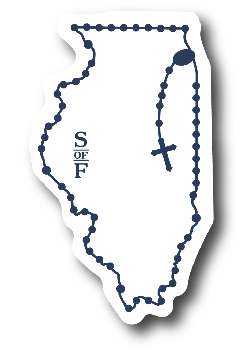 Illinois Catholic Rosary Sticker
