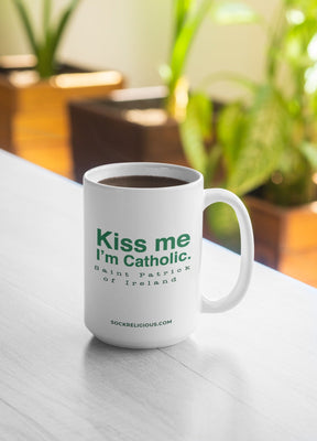 Kiss Me, I'm Catholic - St. Patrick of Ireland Coffee Mug - 11 oz.