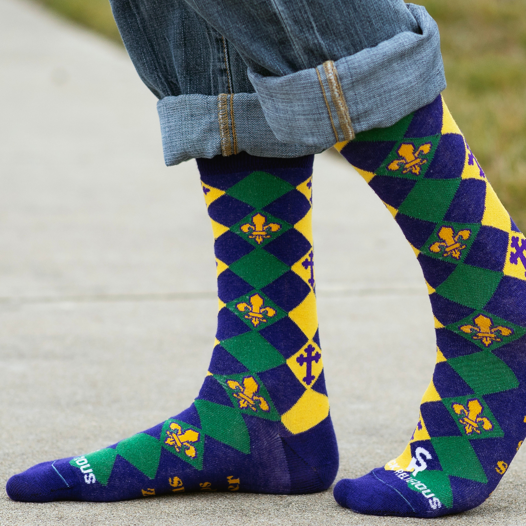 Mardi Gras Adult Socks
