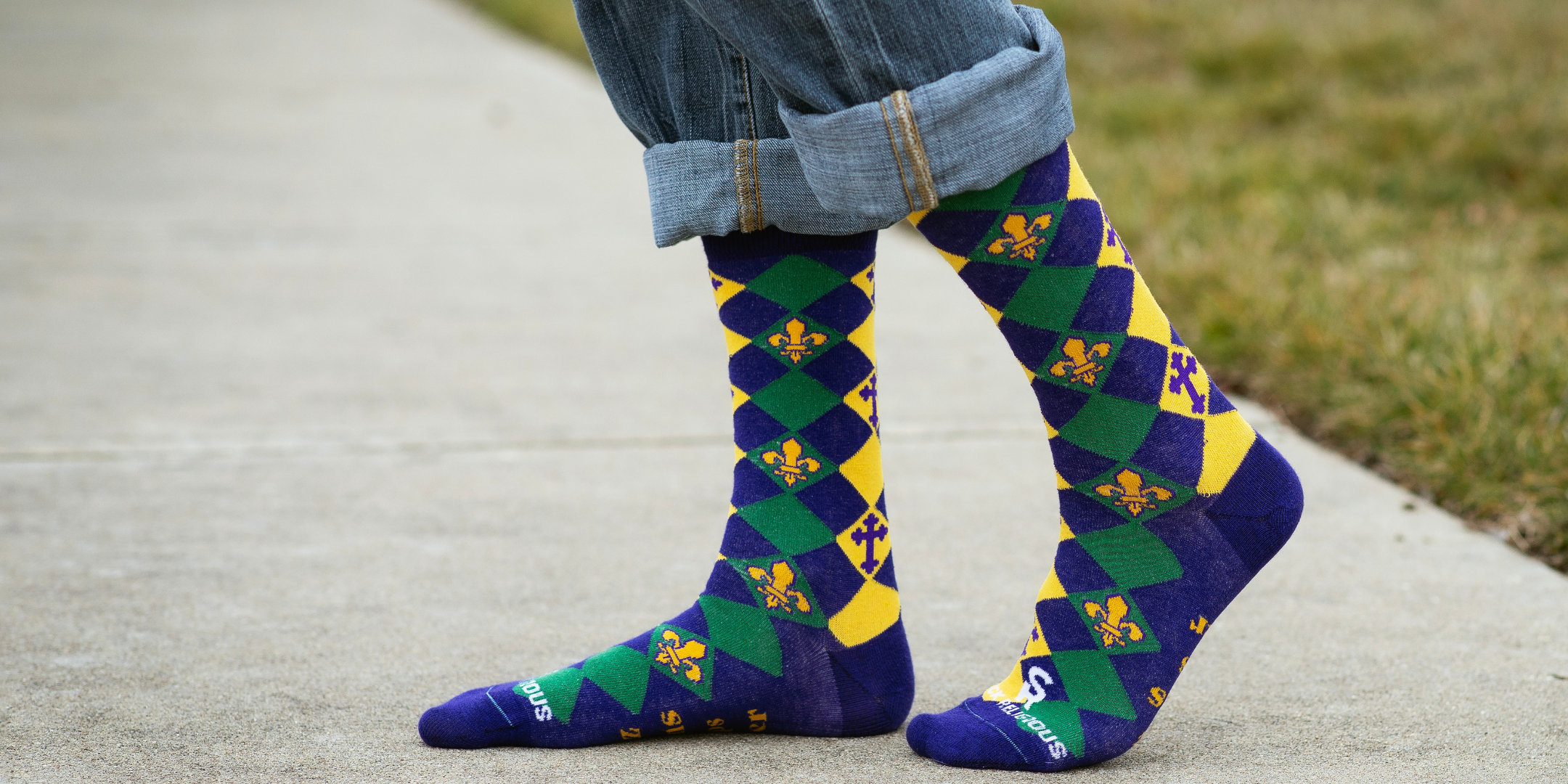 Mardi Gras Adult Socks