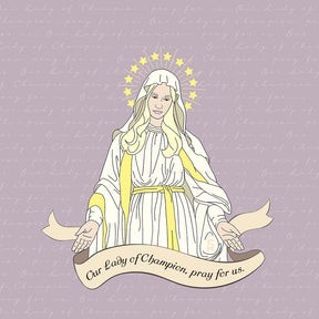 Our Lady of Champion 5x5 Wood Block | Catholic Gifts & Decor-7