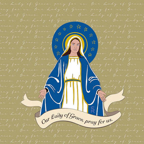 Our Lady of Grace  5x5 Wood Block | Catholic Gifts & Decor-7