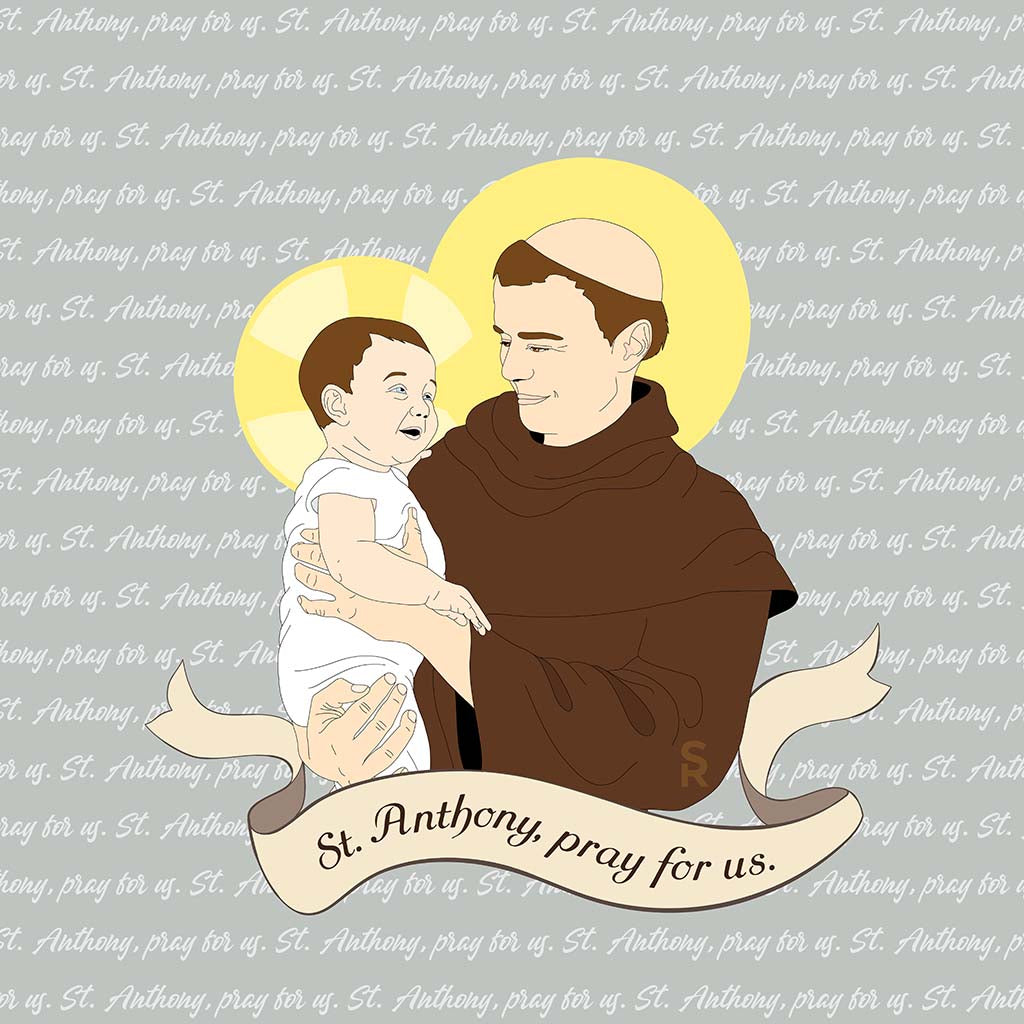 St. Anthony  5x5 Wood Block | Catholic Gifts & Decor-7