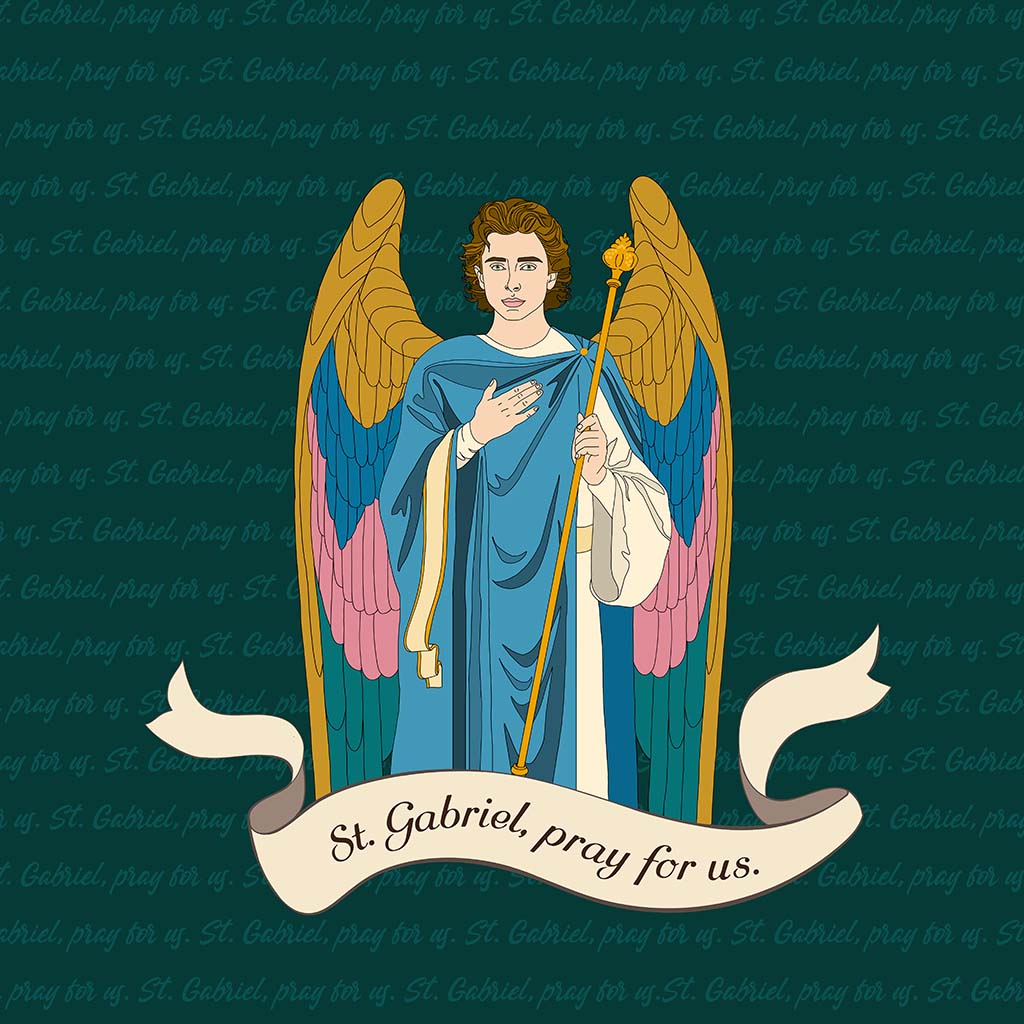 St. Gabriel  8" Hanging Sign | Catholic Gifts & Decor-7