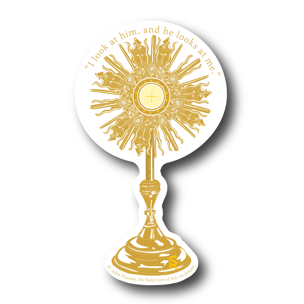 I Look at Him Monstrance Sticker