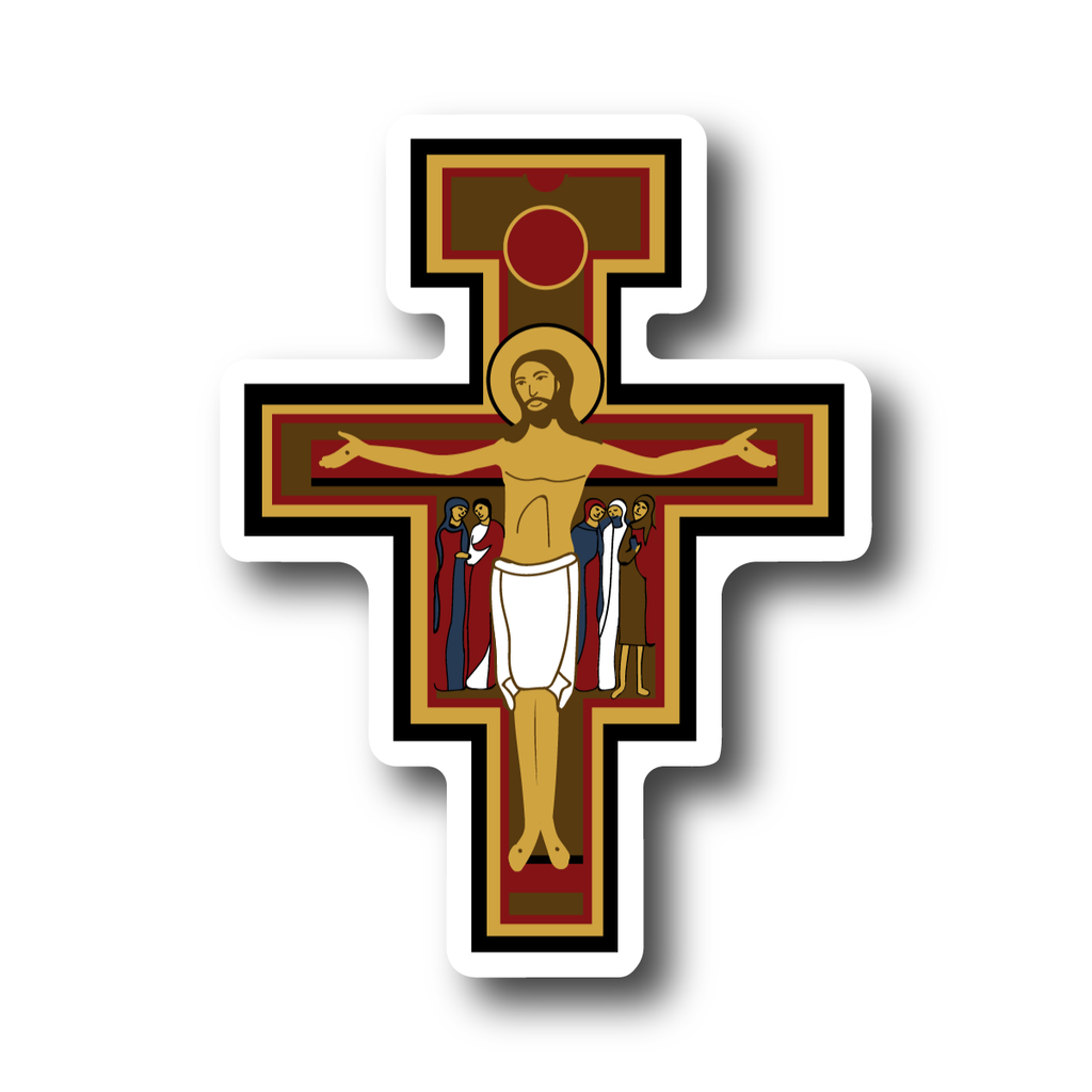 san damiano cross of st. francis sticker