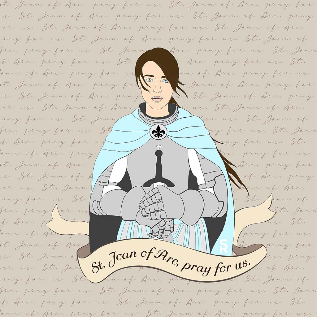 St. Joan of Arc  11.25x11.25 Framed Wood Block | Catholic Gifts & Decor-8